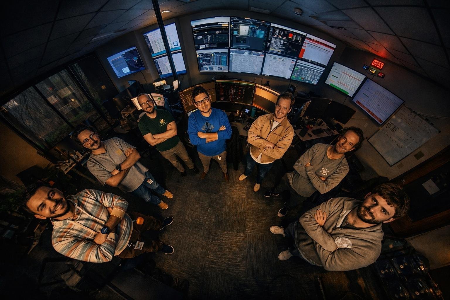 The ARCC operations team standing in the control center